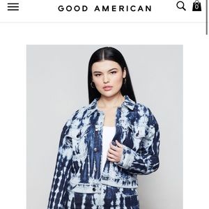 Good American Shibori Denim Jacket